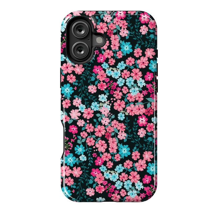 iPhone 16 Plus StrongFit Gorgeous Bright Pattern in Small Garden Flowers by ArtsCase