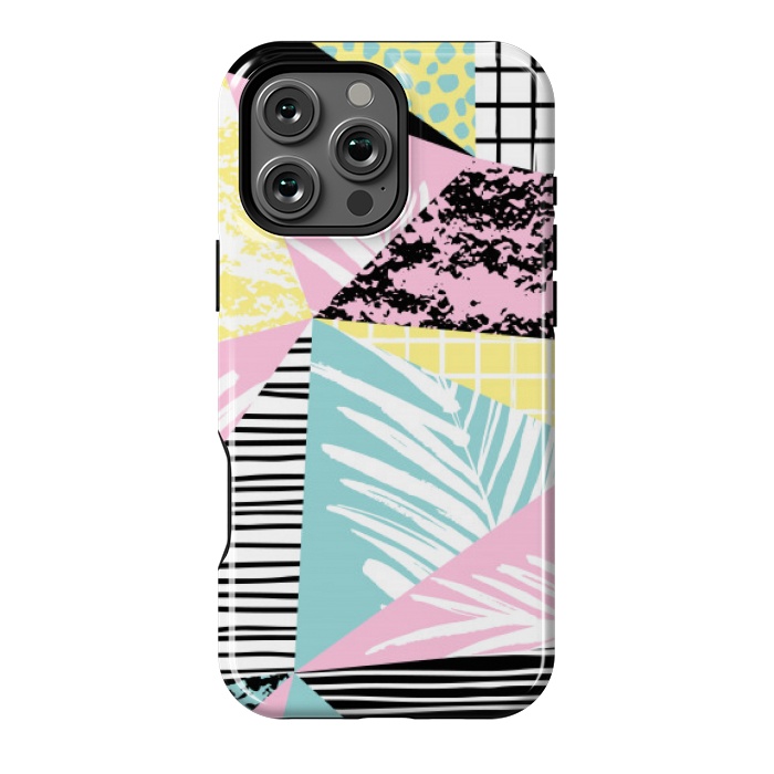 iPhone 16 Pro Max StrongFit tropical abstract pink pattern by MALLIKA