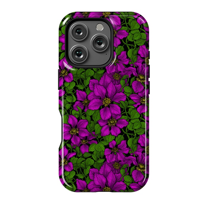 iPhone 16 Pro StrongFit Pink Clematis vine by Katerina Kirilova