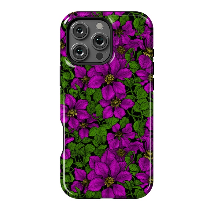 iPhone 16 Pro Max StrongFit Pink Clematis vine by Katerina Kirilova