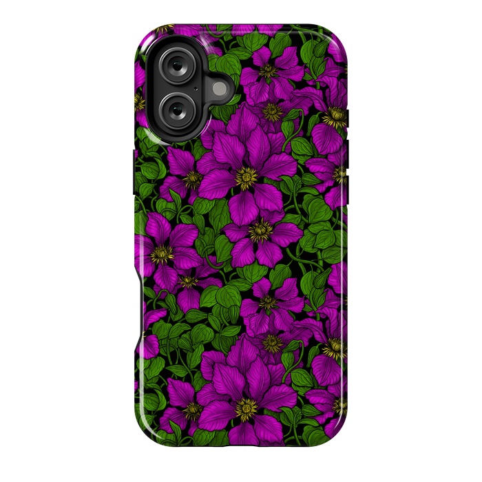 iPhone 16 Plus StrongFit Pink Clematis vine by Katerina Kirilova