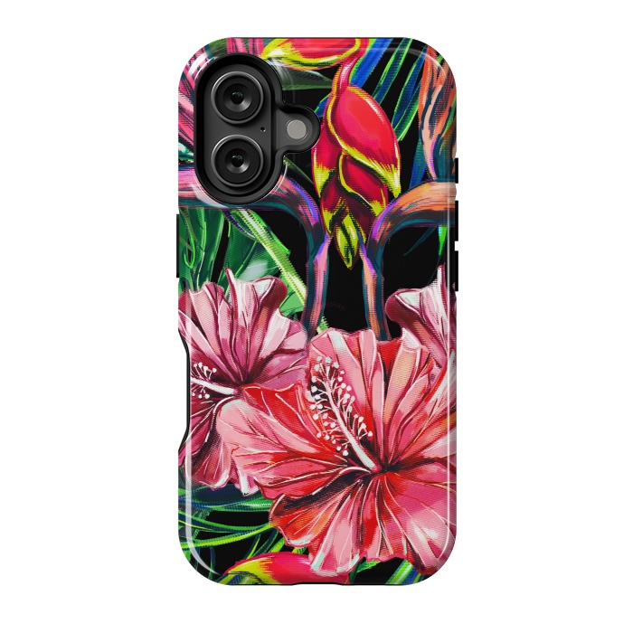 iPhone 16 StrongFit Beautiful Trendy Seamless Floral Jungle Pattern by ArtsCase