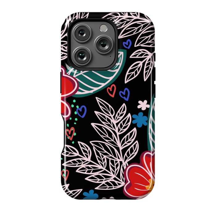 iPhone 16 Pro StrongFit Floral Pattern Design XIVI by ArtsCase