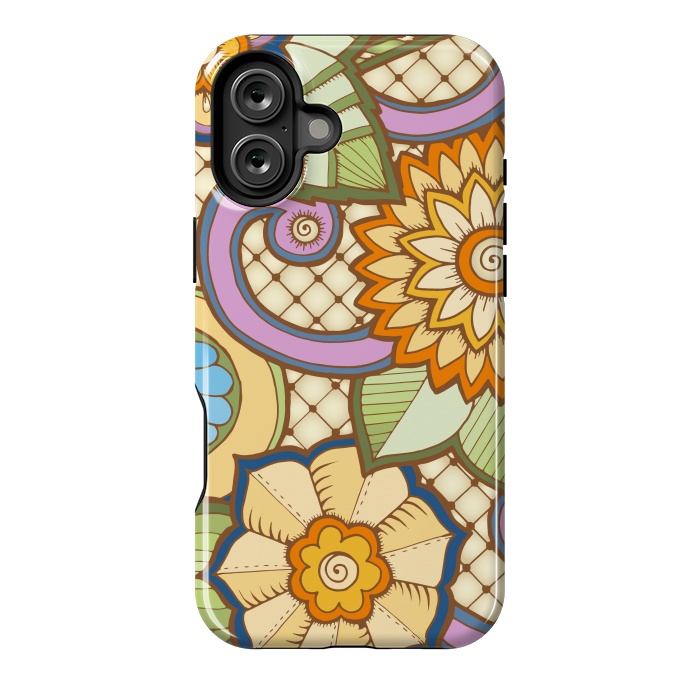 iPhone 16 Plus StrongFit Daisies Pattern with Circle Elements IV by ArtsCase