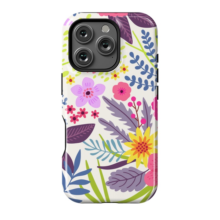 iPhone 16 Pro StrongFit Flowers with Purple Tones by ArtsCase