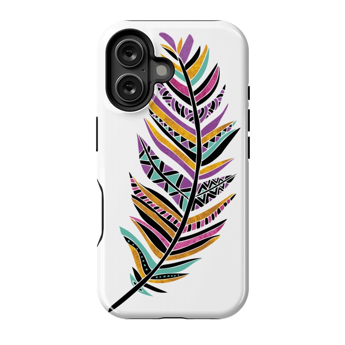 iPhone 16 StrongFit Dreamy Feathers by Pom Graphic Design