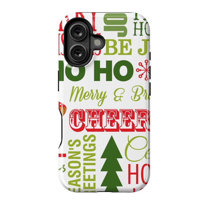 iPhone 16 StrongFit Christmas Greeting Pattern by ArtsCase