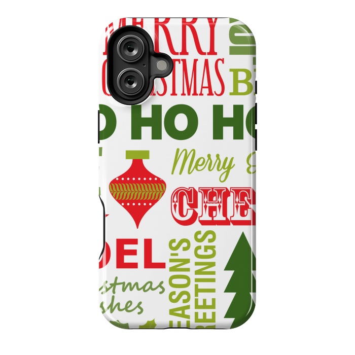 iPhone 16 Plus StrongFit Christmas Greeting Pattern by ArtsCase