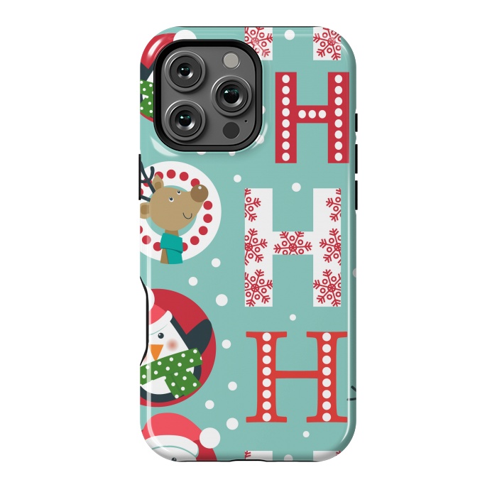 iPhone 16 Pro Max StrongFit Christmas Pattern with Santa Deer Penguin and Snowman by ArtsCase