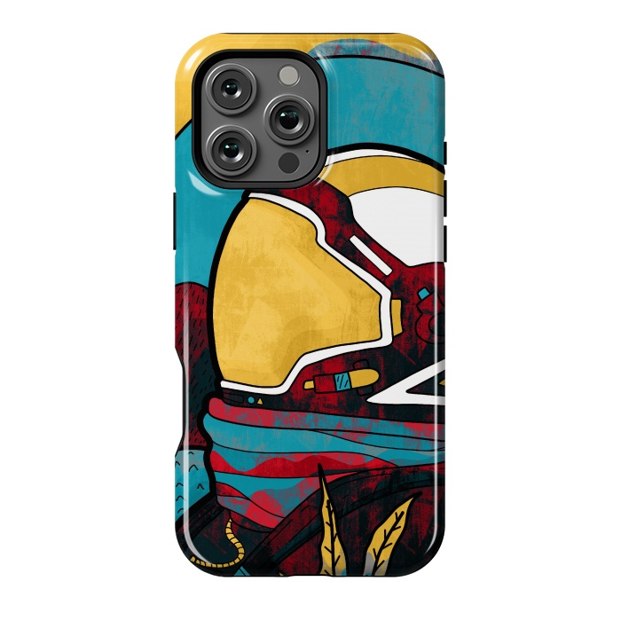 iPhone 16 Pro Max StrongFit The yellow astronaut explorer by Steve Wade (Swade)