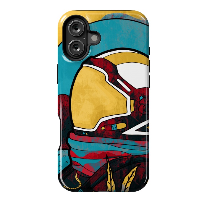 iPhone 16 Plus StrongFit The yellow astronaut explorer by Steve Wade (Swade)