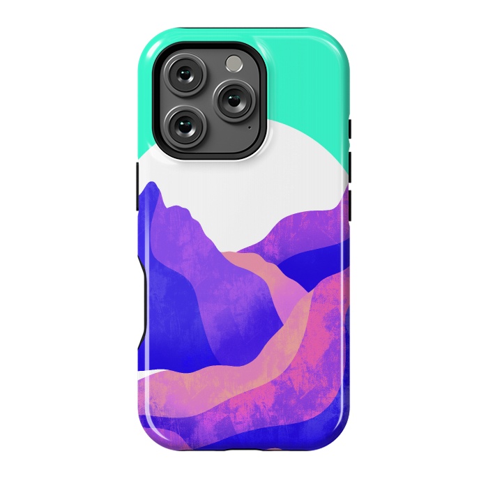 iPhone 16 Pro StrongFit Purple textured mountains by Steve Wade (Swade)