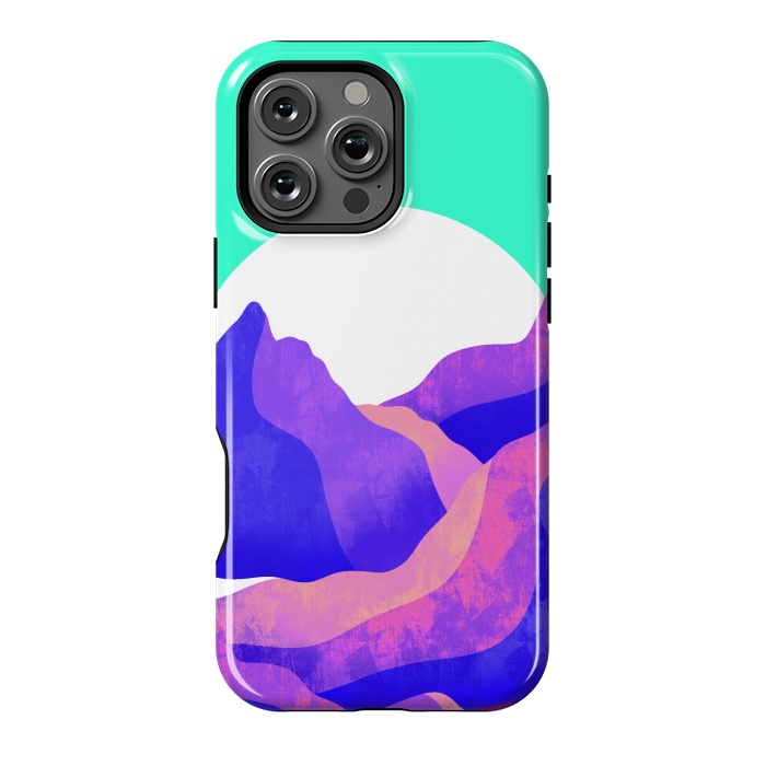 iPhone 16 Pro Max StrongFit Purple textured mountains by Steve Wade (Swade)