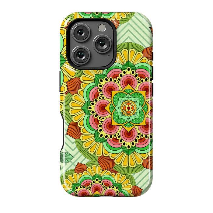 iPhone 16 Pro StrongFit Mandala African Zen Floral Ethnic Art Textile by ArtsCase