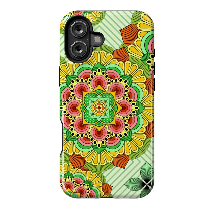 iPhone 16 Plus StrongFit Mandala African Zen Floral Ethnic Art Textile by ArtsCase