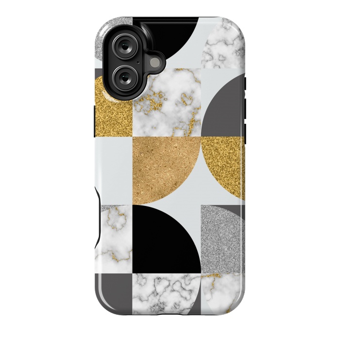 iPhone 16 Plus StrongFit Marble Geometric Pattern Semicircles by ArtsCase