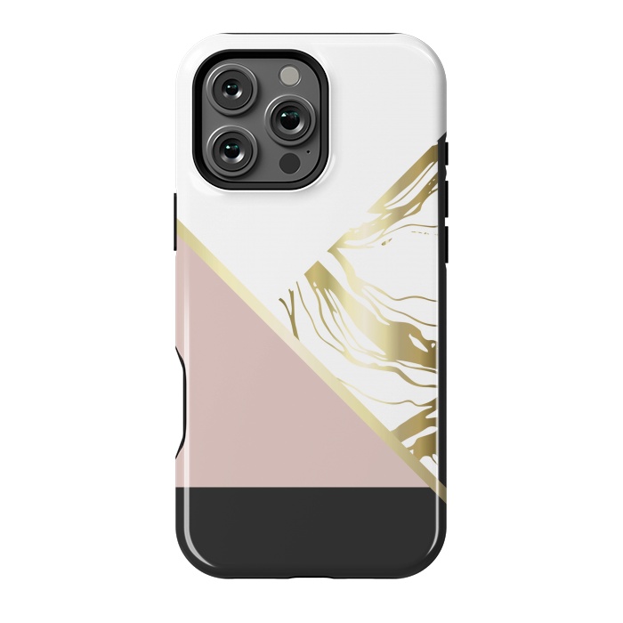 iPhone 16 Pro Max StrongFit Marble Gold Line by ArtsCase