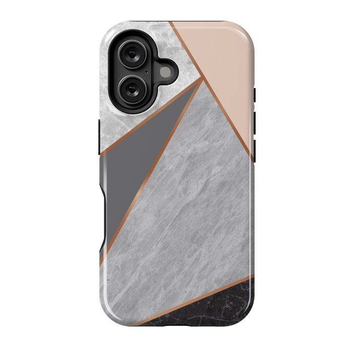 iPhone 16 StrongFit Modern Geometric Minimalist with Marble Texture by ArtsCase