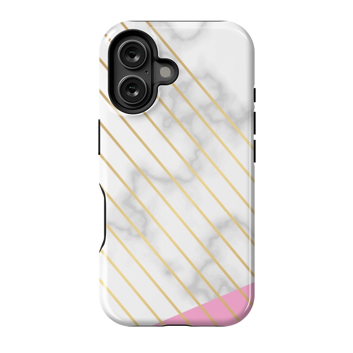 iPhone 16 StrongFit Modern Marble Design Pink and Gray by ArtsCase