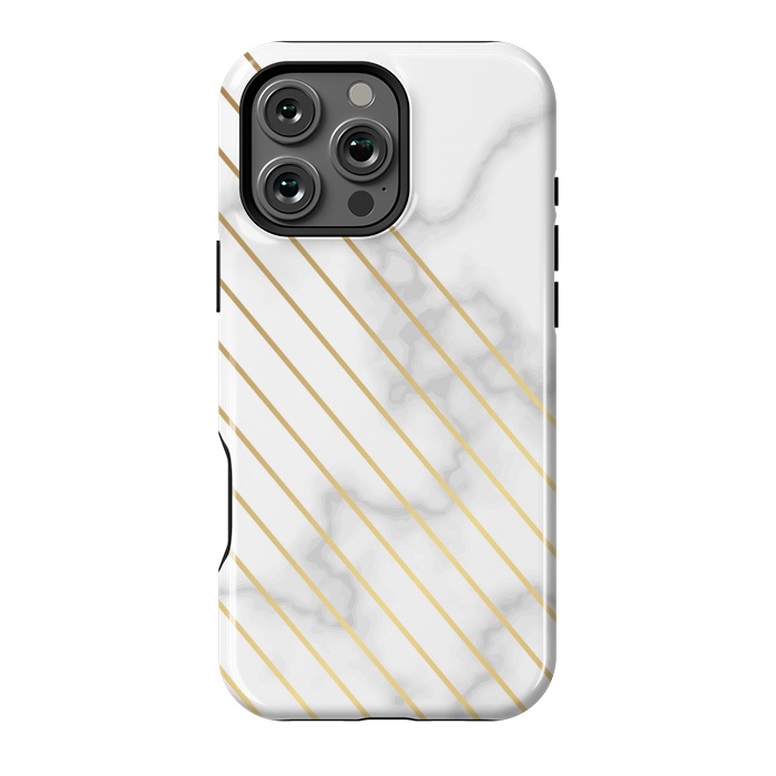 iPhone 16 Pro Max StrongFit Modern Marble Design Pink and Gray by ArtsCase