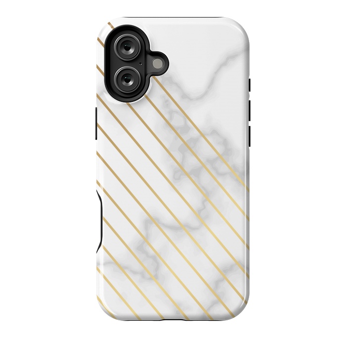 iPhone 16 Plus StrongFit Modern Marble Design Pink and Gray by ArtsCase