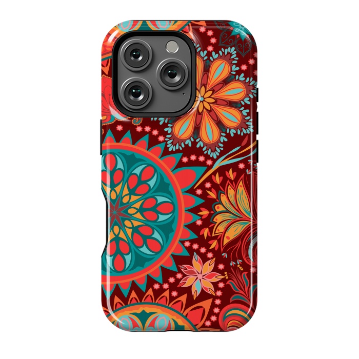 iPhone 16 Pro StrongFit Paisley Vintage Floral Motif Ethnic Seamless Background by ArtsCase