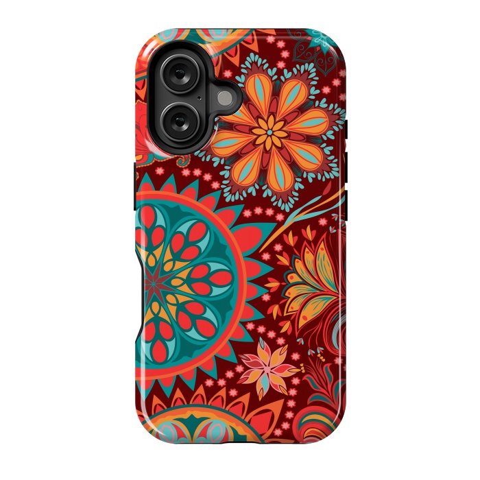 iPhone 16 StrongFit Paisley Vintage Floral Motif Ethnic Seamless Background by ArtsCase