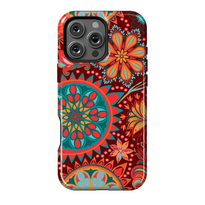 iPhone 16 Pro Max StrongFit Paisley Vintage Floral Motif Ethnic Seamless Background by ArtsCase