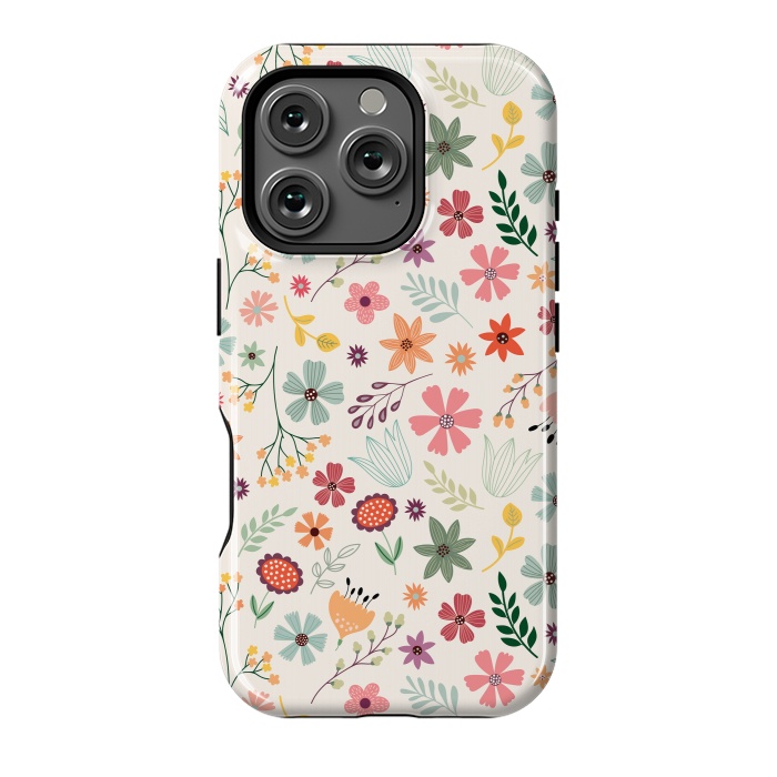 iPhone 16 Pro StrongFit Pretty Flowers Pattern Design XIII by ArtsCase