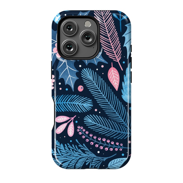 iPhone 16 Pro StrongFit Seamless Christmas Pattern with Winter Plants. by ArtsCase