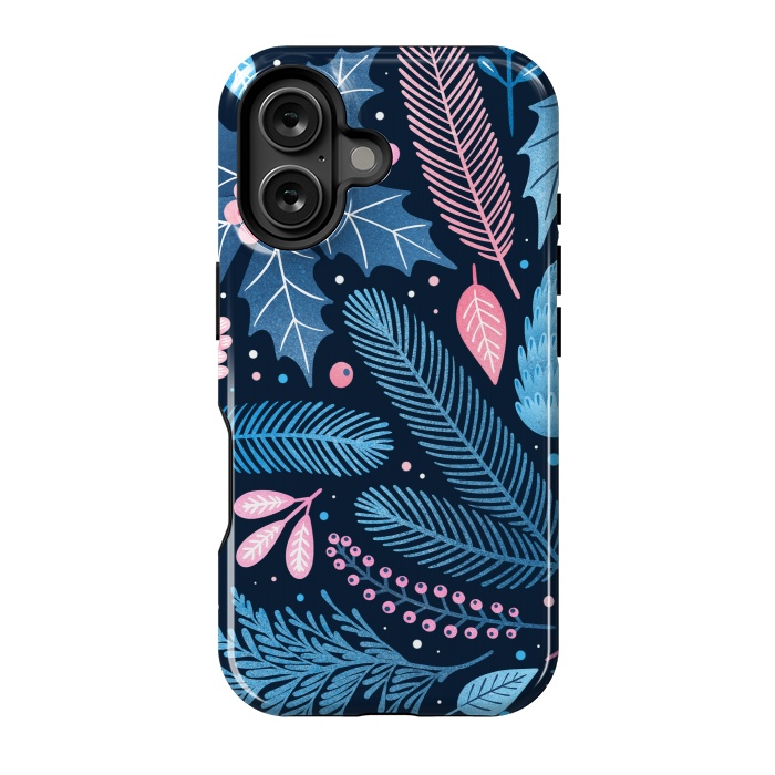 iPhone 16 StrongFit Seamless Christmas Pattern with Winter Plants. by ArtsCase