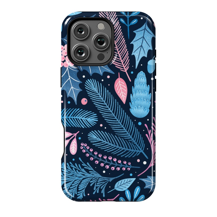 iPhone 16 Pro Max StrongFit Seamless Christmas Pattern with Winter Plants. by ArtsCase