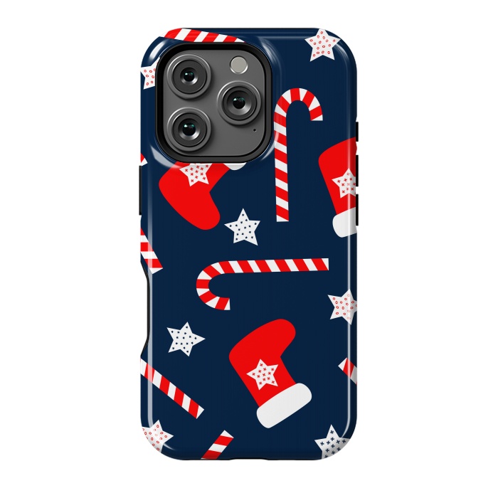 iPhone 16 Pro StrongFit Seamless Christmas Pattern with Xmas Socks by ArtsCase