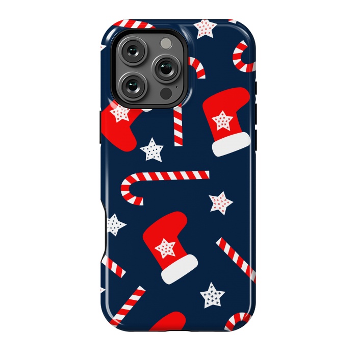 iPhone 16 Pro Max StrongFit Seamless Christmas Pattern with Xmas Socks by ArtsCase