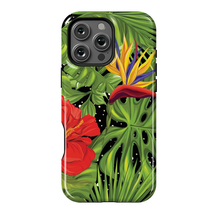 iPhone 16 Pro Max StrongFit Seamless Pattern Background with Tropical Plants Monstera by ArtsCase