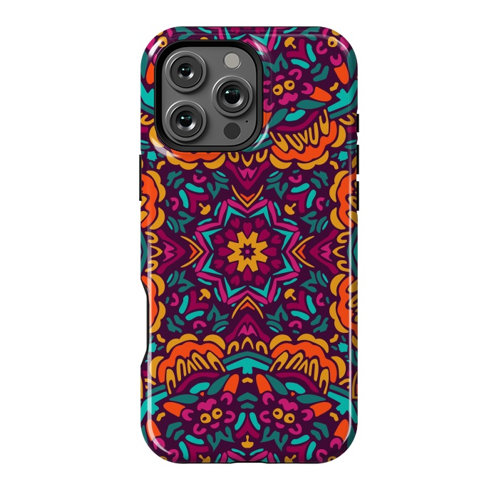 iPhone 16 Pro Max StrongFit Tiled Floral Doodle Design by ArtsCase