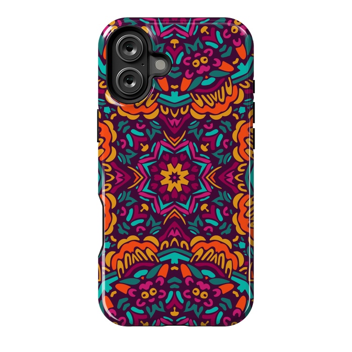 iPhone 16 Plus StrongFit Tiled Floral Doodle Design by ArtsCase