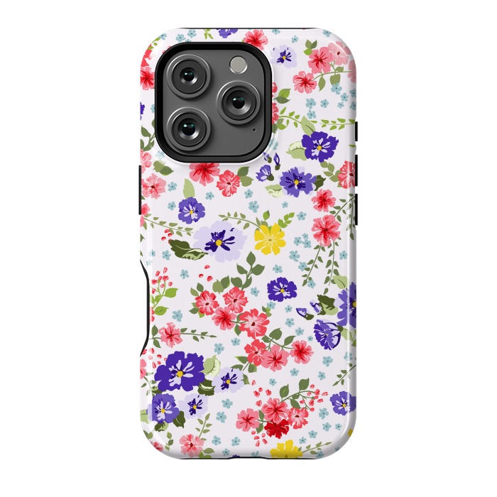 iPhone 16 Pro StrongFit Simple Cute Pattern in Small-Scale Flowers by ArtsCase