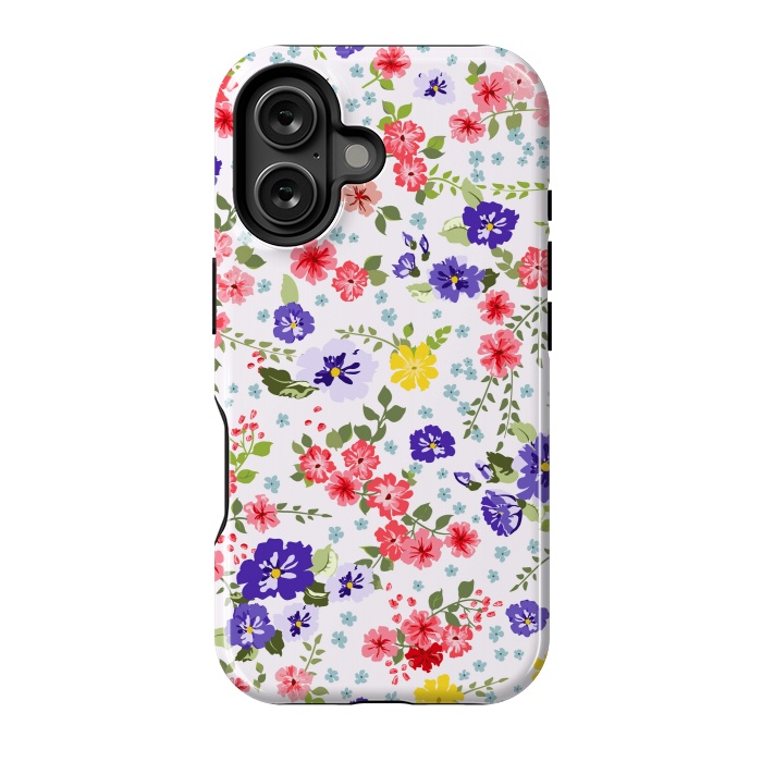 iPhone 16 StrongFit Simple Cute Pattern in Small-Scale Flowers by ArtsCase