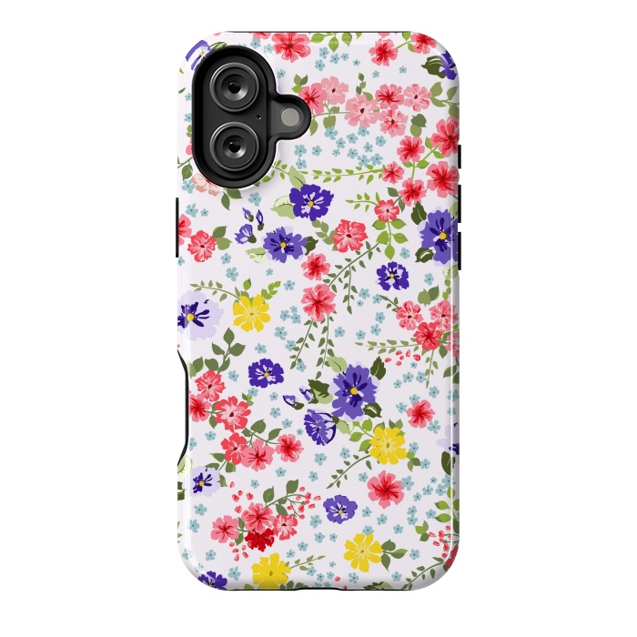 iPhone 16 Plus StrongFit Simple Cute Pattern in Small-Scale Flowers by ArtsCase