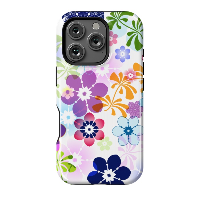 iPhone 16 Pro StrongFit Spring Colorful Seamless Floral Pattern with Transparent Flowers I by ArtsCase