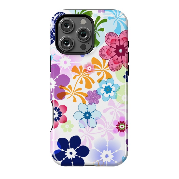 iPhone 16 Pro Max StrongFit Spring Colorful Seamless Floral Pattern with Transparent Flowers I by ArtsCase