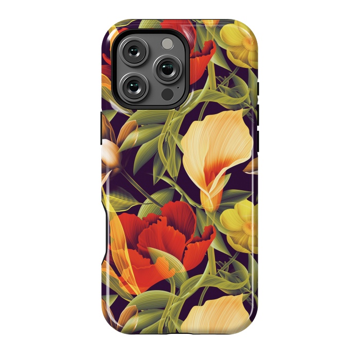 iPhone 16 Pro Max StrongFit Seamless Tropical Flower Plant and Leaf Pattern by ArtsCase