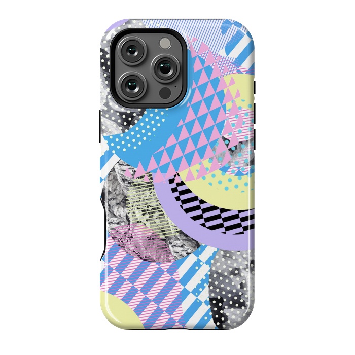 iPhone 16 Pro Max StrongFit Multicoloured playful pop-art collage by Oana 