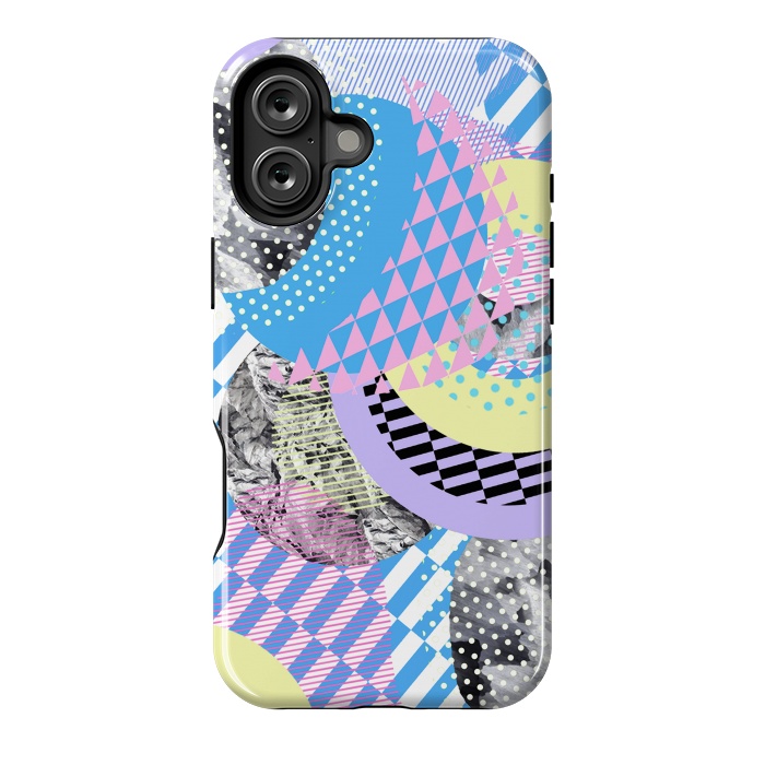 iPhone 16 Plus StrongFit Multicoloured playful pop-art collage by Oana 