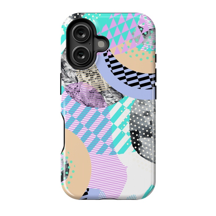 iPhone 16 StrongFit Colorful graphic pop-art collage by Oana 