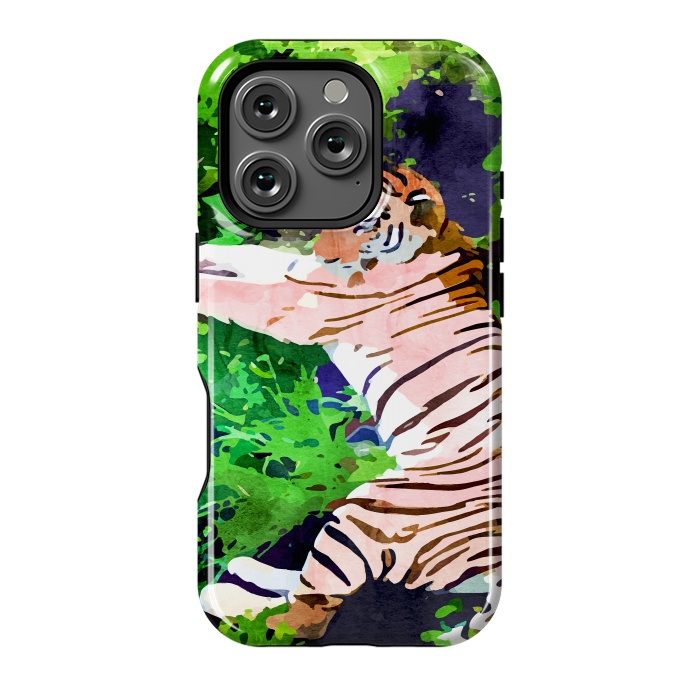 iPhone 16 Pro StrongFit Blush Tiger by Uma Prabhakar Gokhale