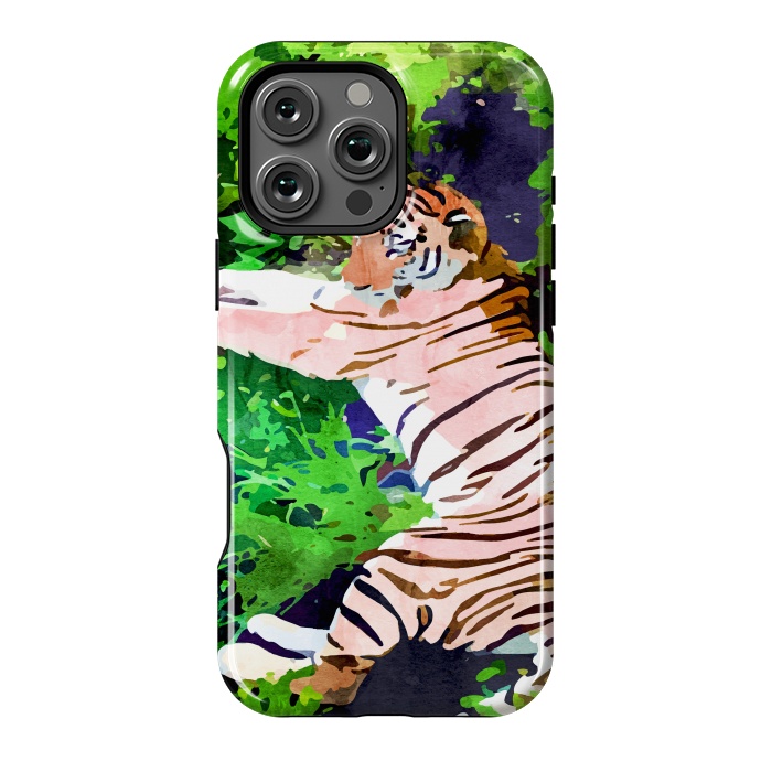 iPhone 16 Pro Max StrongFit Blush Tiger by Uma Prabhakar Gokhale