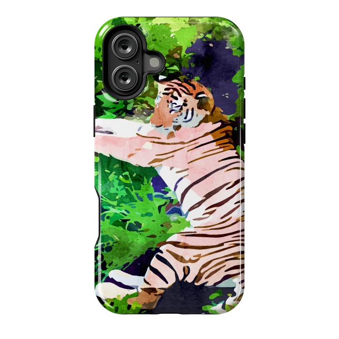 iPhone 16 Plus StrongFit Blush Tiger by Uma Prabhakar Gokhale