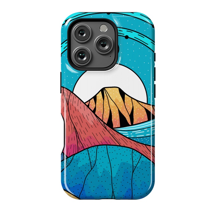 iPhone 16 Pro StrongFit Blue sea hills by Steve Wade (Swade)